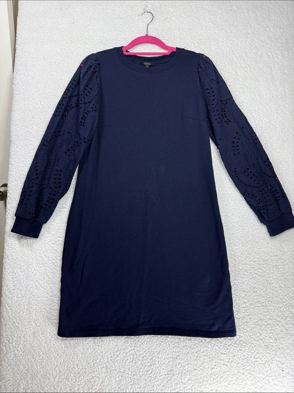 (W2) Talbots navy blue sweater dress, long sleeves, size M